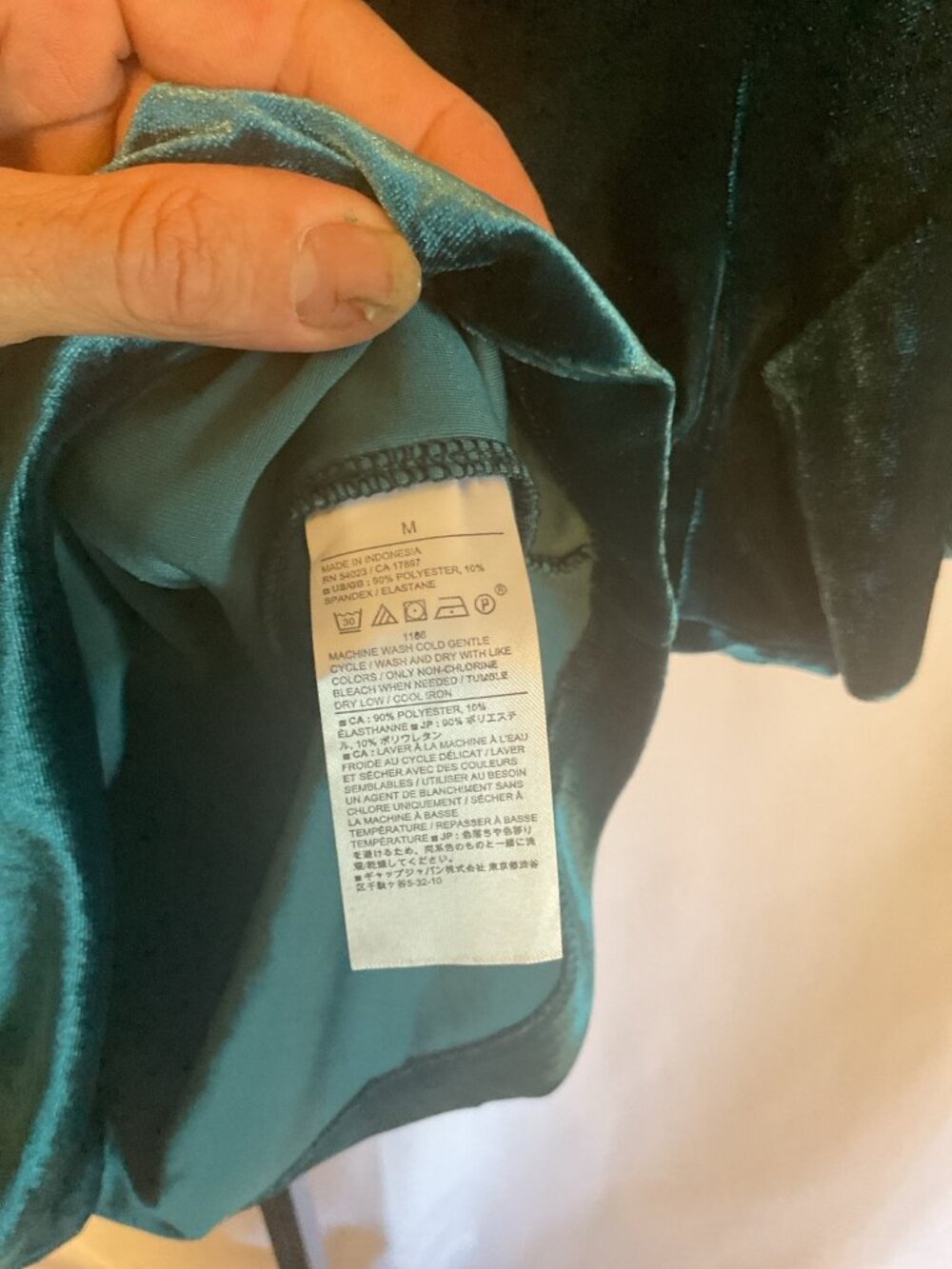 Banana Republic Velvet Top Medium Teal Soft Stretch Elegant - Picture 5 of 6